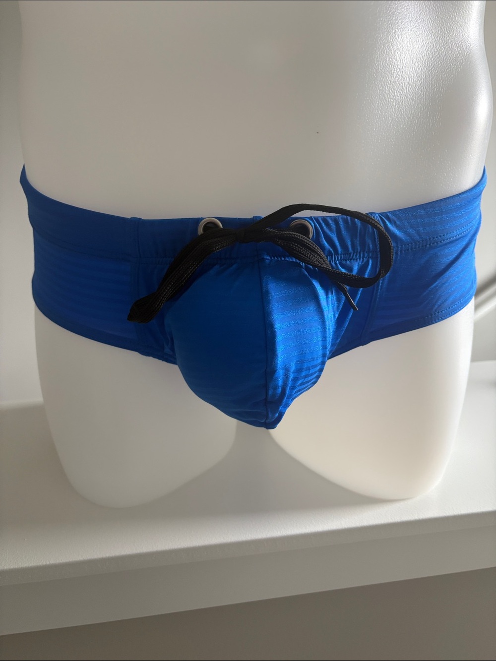 Men's Royal Blue Drawstring Swim Trunks with Pouch